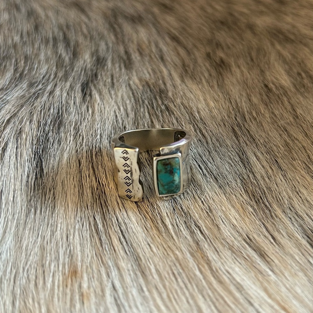 Turquoise sterling silver ring size 7